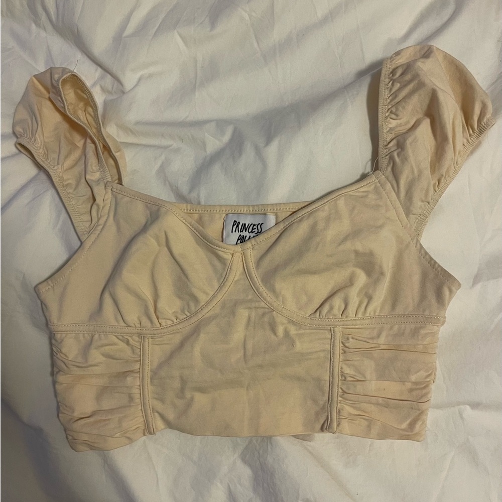Princess Polly Cream Crop Top
